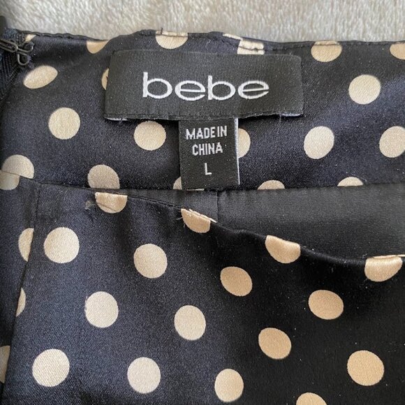 BEBE Mini Skirt in Black and White Polka Dots - Picture 4 of 7